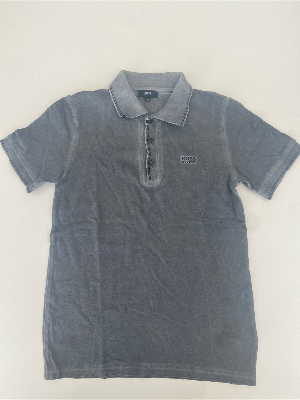Kids Hugo Boss polo shirt - distressed grey - size 12 xs
